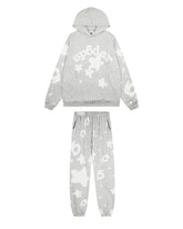 Sp5der Star Print Tracksuit — Grey
