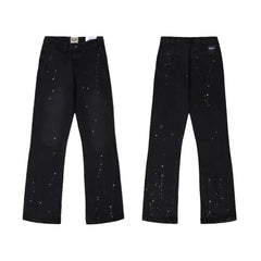 Gallery Dept Black Paint‑Speck Straight Jeans