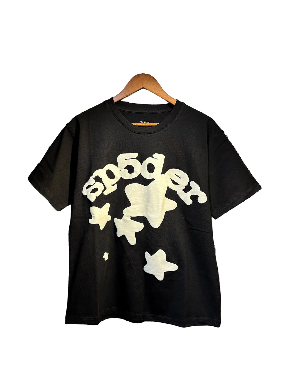 Sp5der European and American high street hip-hop trend brand unisex creative print summer loose cotton short sleeved T-shirt fog (10)