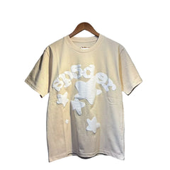 Sp5der European and American high street hip-hop trend brand unisex creative print summer loose cotton short sleeved T-shirt fog (13)