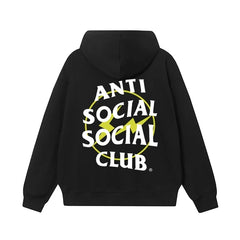 Anti Social Social Club Yellow Circle Logo Hoodie - Black/White