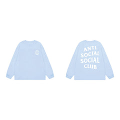 Anti Social Social Club Classic Long Sleeve T-Shirt - Light Blue/White