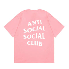 Anti Social Social Club Classic Logo T-Shirt - Pink/White