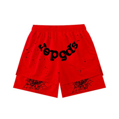 Sp5der shorts American trendy ins niche versatile sweet spider web 555 digital design cartoon summer pants (13)