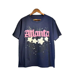 Sp5der European and American high street hip-hop trend brand unisex creative print summer loose cotton short sleeved T-shirt fog (6)