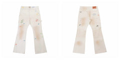 Gallery Dept Off‑White Floral Print Washed Jeans