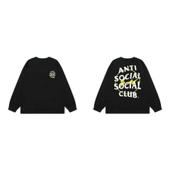 Anti Social Social Club Yellow Circle Logo Long Sleeve T-Shirt - Black