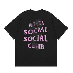 Anti Social Social Club Dragon Pink Logo T-Shirt - Black