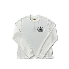 Corteiz Alcatraz 4-Star Logo Long Sleeve Thermal Tee - White