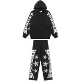 Sp5der Sleeve Logo Zip Hoodie — Black