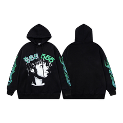 Sp5der 555 Portrait Hoodie — Black