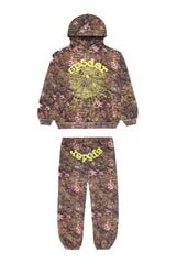 Sp5der Floral Camo Tracksuit — Brown