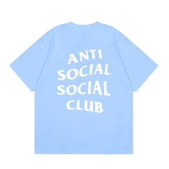 Anti Social Social Club Classic Logo T-Shirt - Light Blue/White