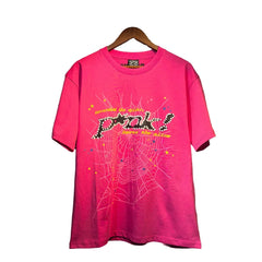 Sp5der European and American high street hip-hop trend brand unisex creative print summer loose cotton short sleeved T-shirt fog (2)