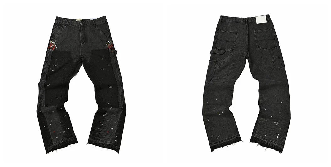 Gallery Dept Black Utility Pocket Graffiti Jeans