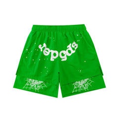 Sp5der shorts American trendy ins niche versatile sweet spider web 555 digital design cartoon summer pants (17)