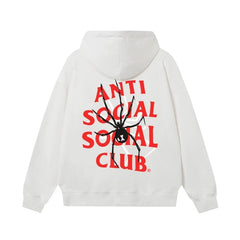Anti Social Social Club Spider Red Logo Hoodie - White