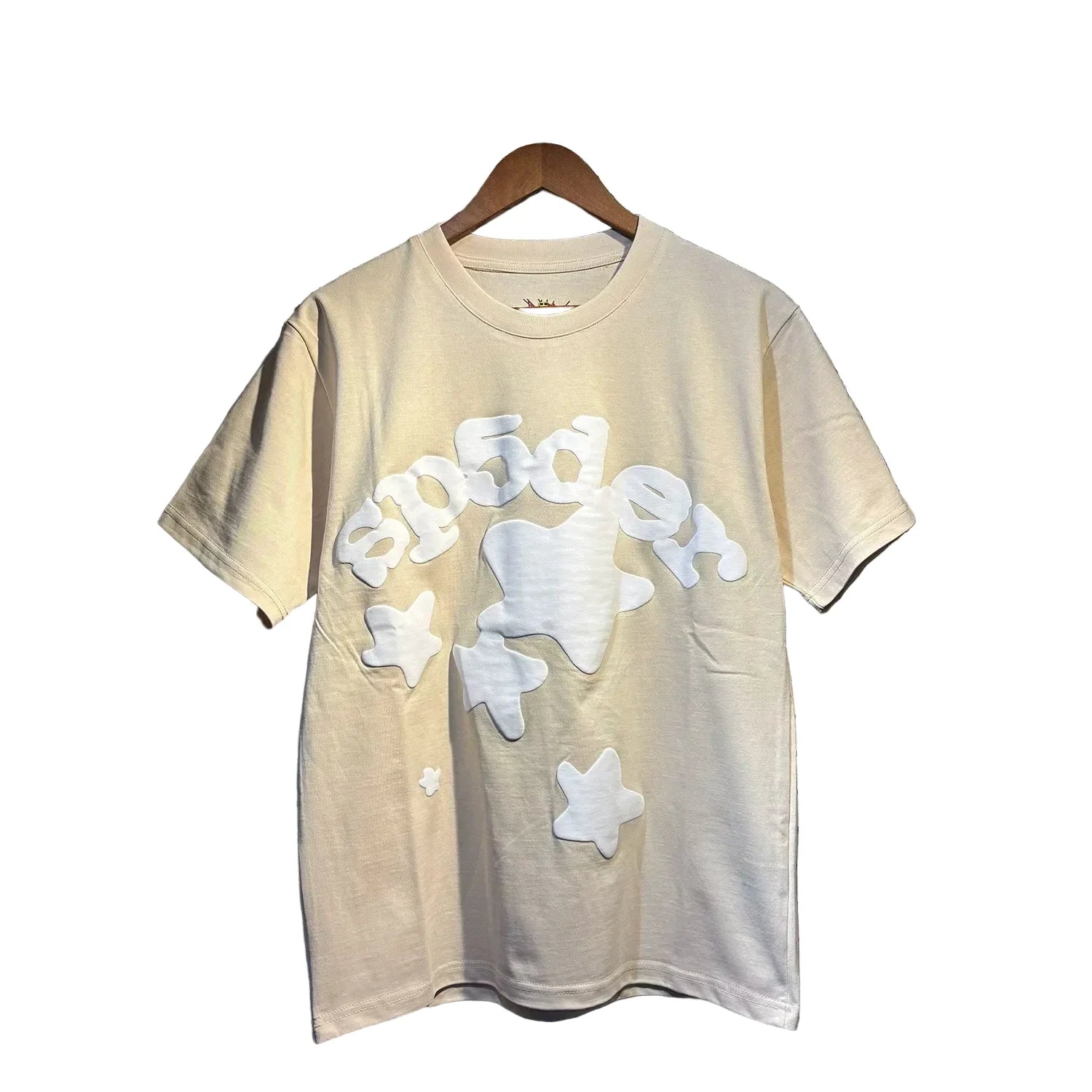 Sp5der European and American high street hip-hop trend brand unisex creative print summer loose cotton short sleeved T-shirt fog (13)