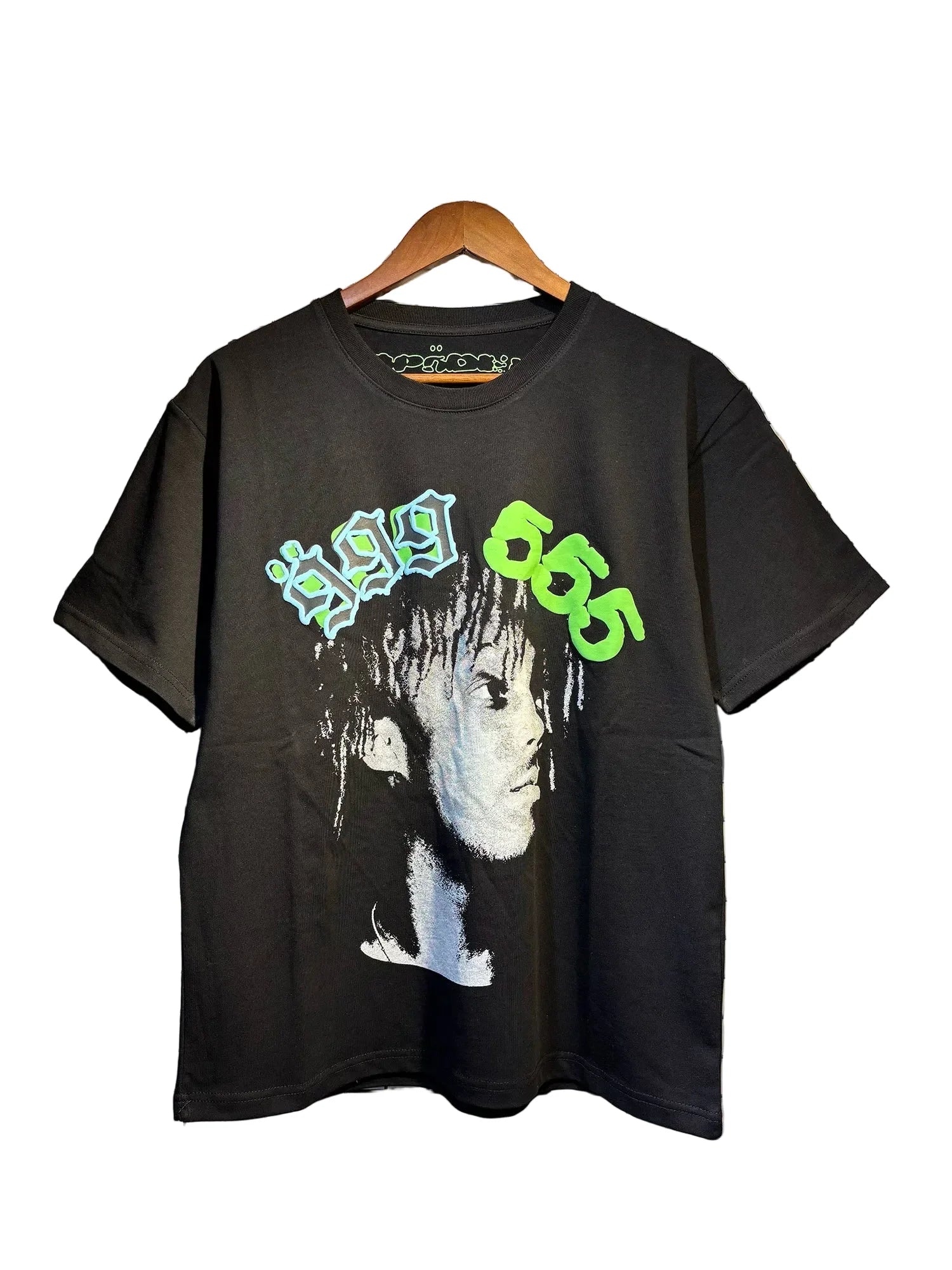 Sp5der European and American high street hip-hop trend brand unisex creative print summer loose cotton short sleeved T-shirt fog (23)