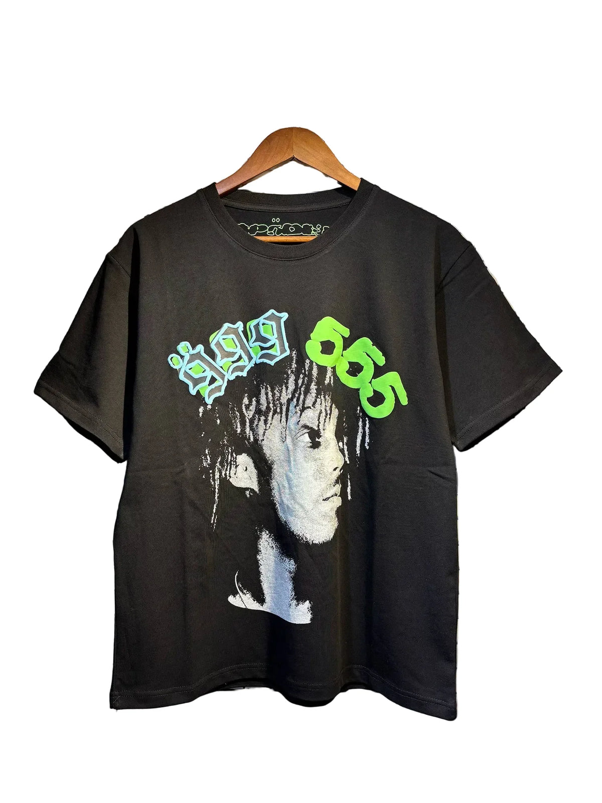 Sp5der European and American high street hip-hop trend brand unisex creative print summer loose cotton short sleeved T-shirt fog (23)