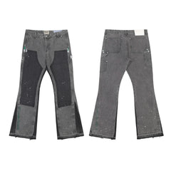Gallery Dept Grey‑Black Patch‑Splice Flare Jeans