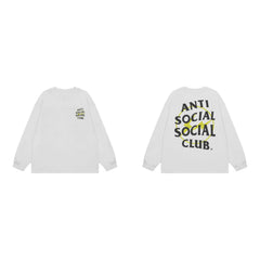 Anti Social Social Club Yellow Circle Logo Long Sleeve T-Shirt - White