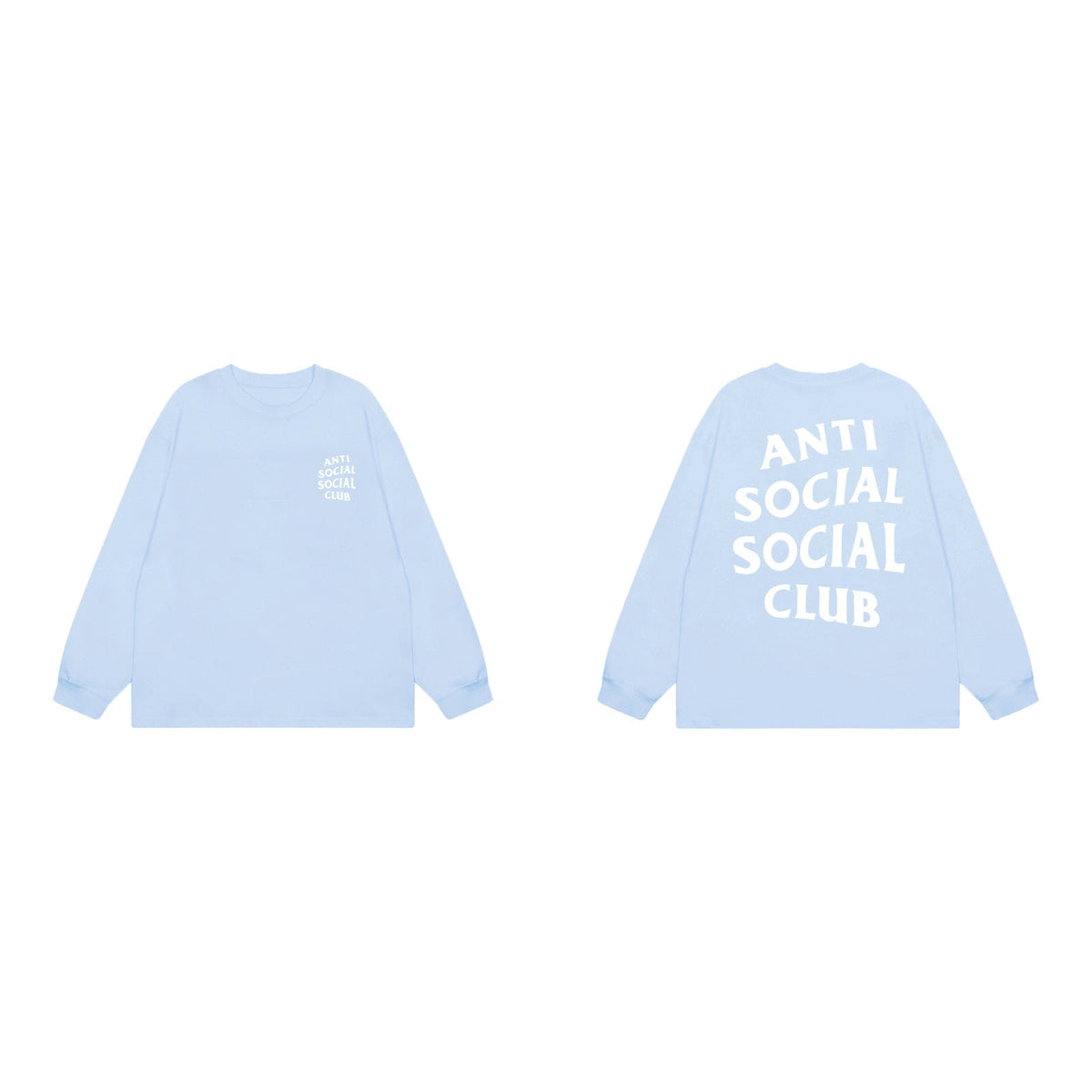 Anti Social Social Club Classic Long Sleeve T-Shirt - Light Blue/White