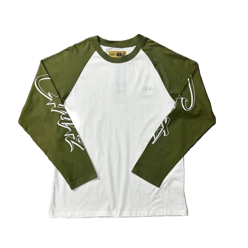 Corteiz Raglan Sleeve Lettering Long Sleeve Tee - Green
