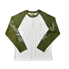 Corteiz Raglan Sleeve Lettering Long Sleeve Tee - Green