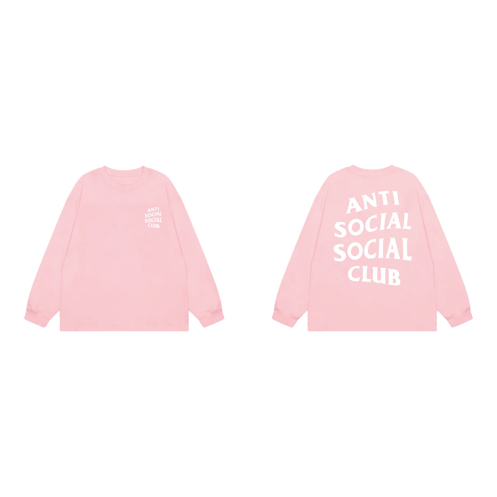 Anti Social Social Club Classic Long Sleeve T-Shirt - Pink/White