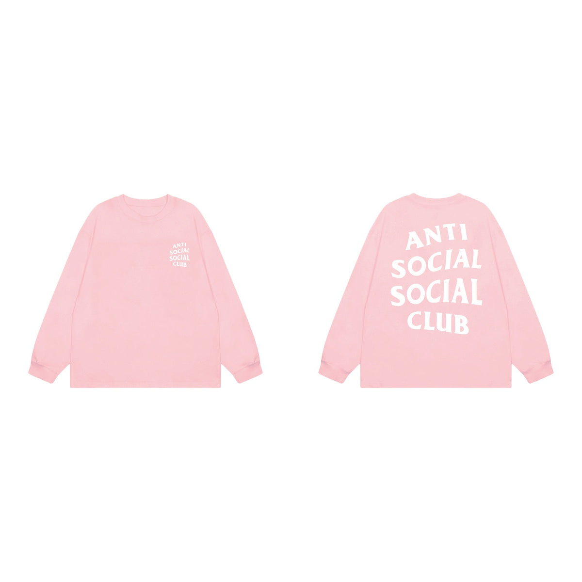 Anti Social Social Club Classic Long Sleeve T-Shirt - Pink/White