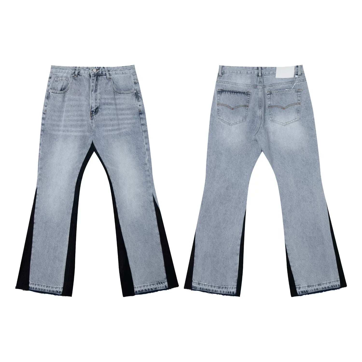 Gallery Dept Light‑Wash Black‑Panel Flare Jeans