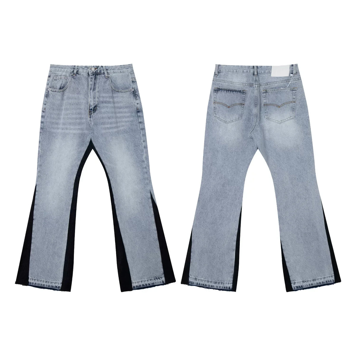 Gallery Dept Light‑Wash Black‑Panel Flare Jeans