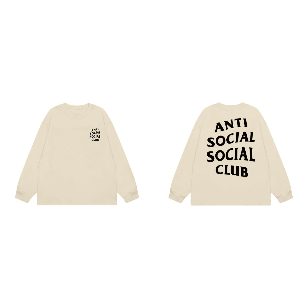 Anti Social Social Club Classic Long Sleeve T-Shirt - Cream/Black