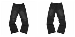 Gallery Dept Black Horizontal Stitched Distressed Jeans