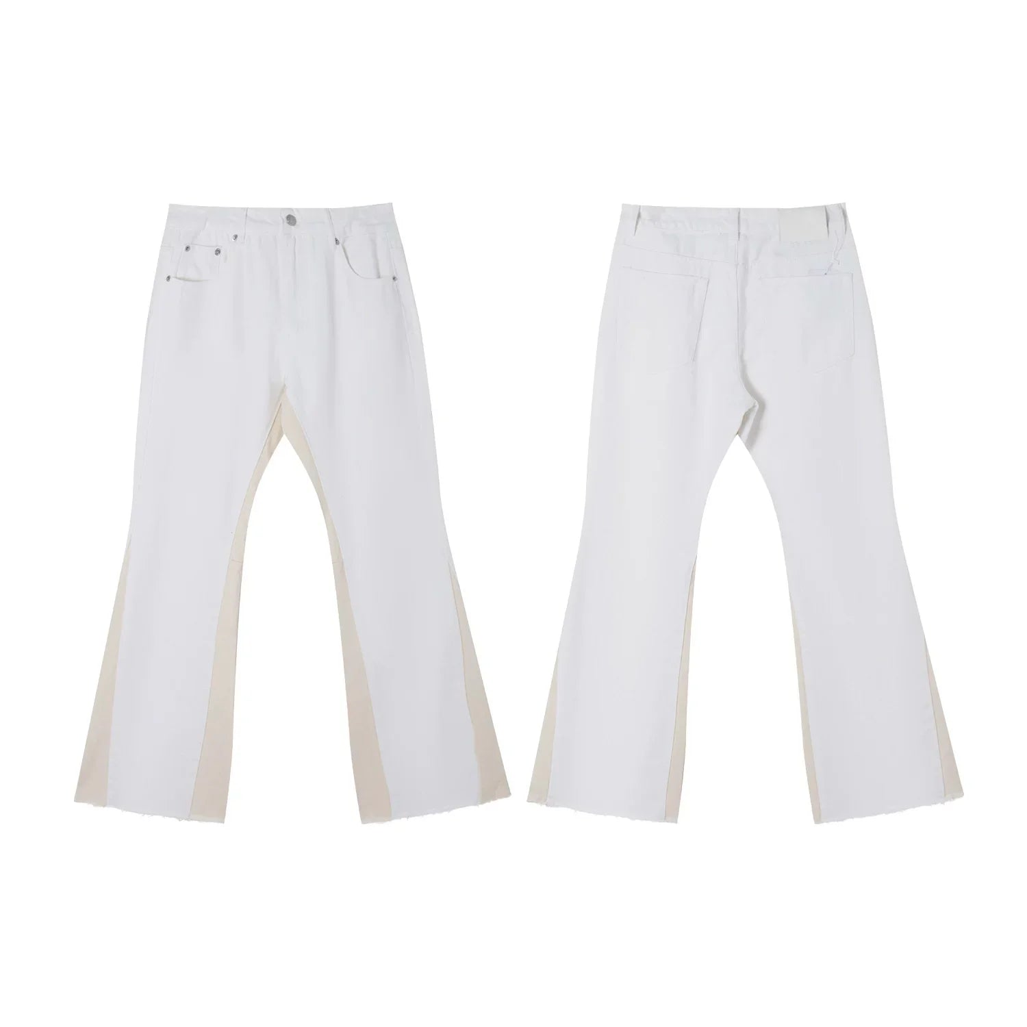 Gallery Dept White Beige‑Splice Flare Jeans