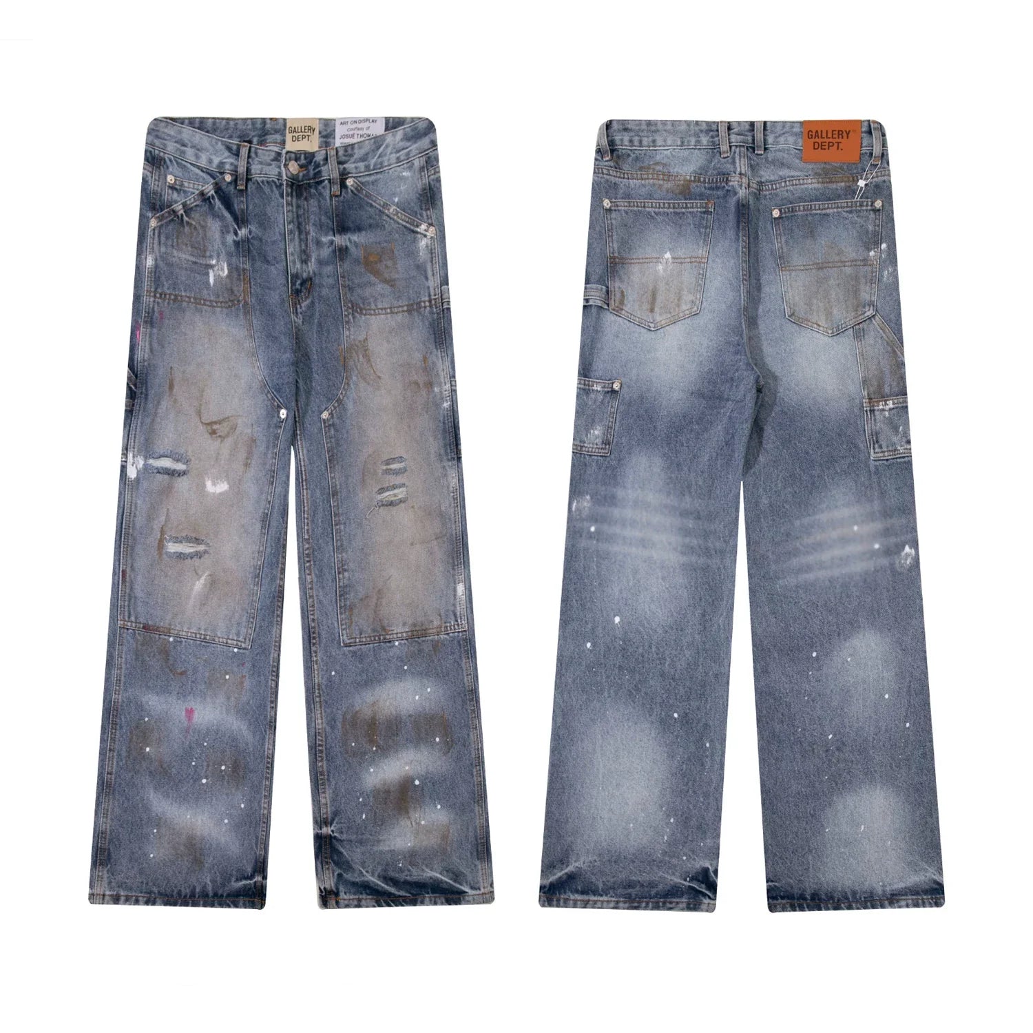 Gallery Dept Multi‑Distressed Paint‑Splatter Jeans