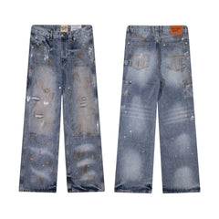 Gallery Dept Multi‑Distressed Paint‑Splatter Jeans