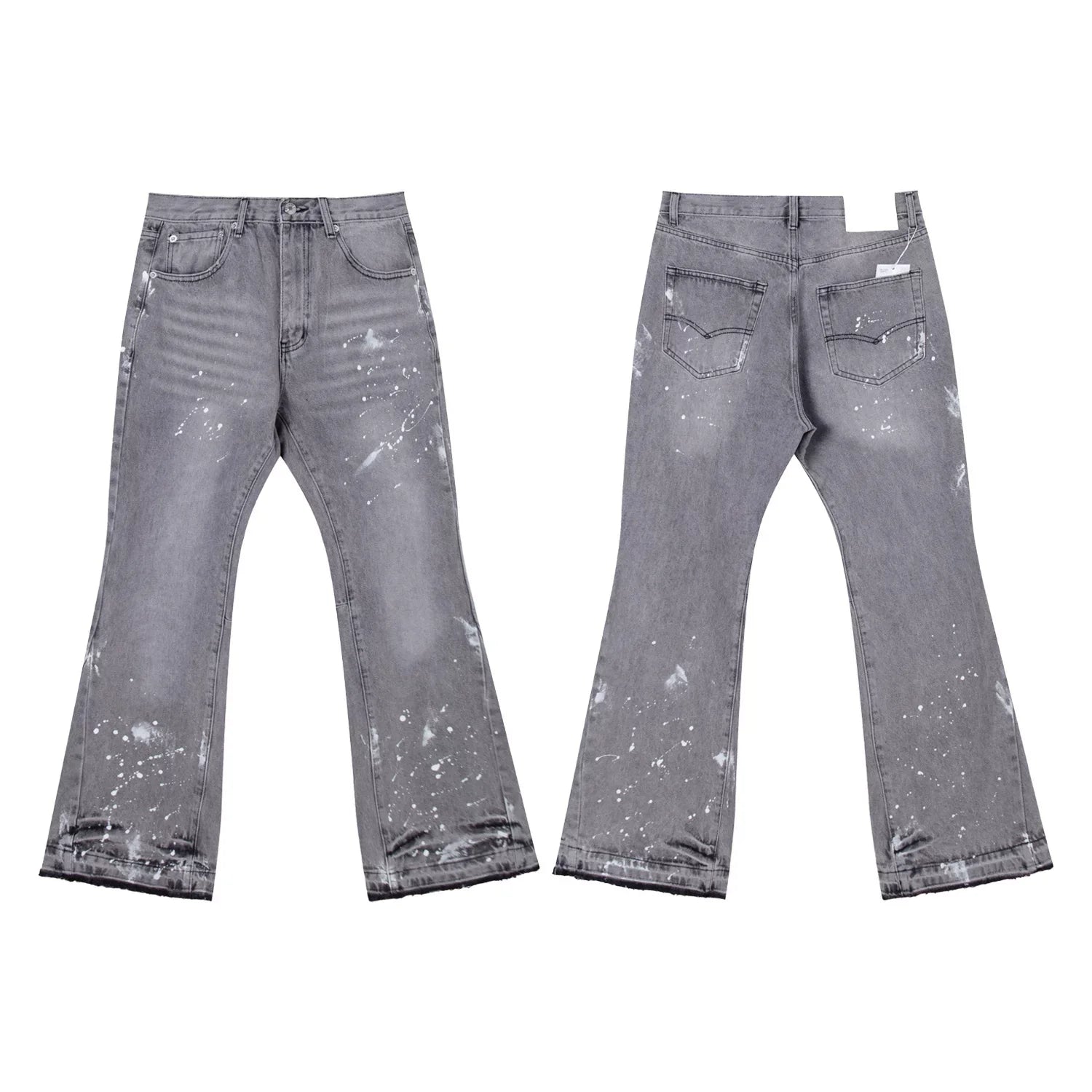 Gallery Dept Grey‑Wash Paint‑Splatter Flare Jeans