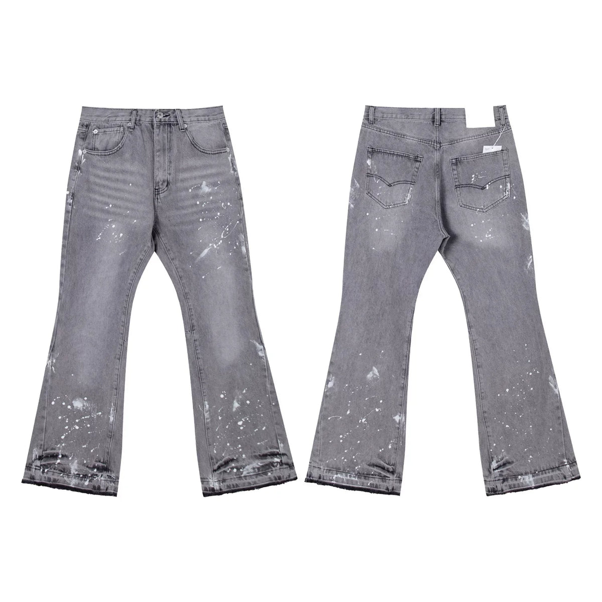 Gallery Dept Grey‑Wash Paint‑Splatter Flare Jeans