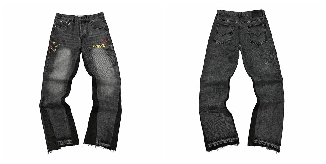 Gallery Dept Dark Washed Text Print Jeans