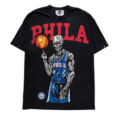 Warren Lotas Philadelphia Basketball Skull T-Shirt - Black