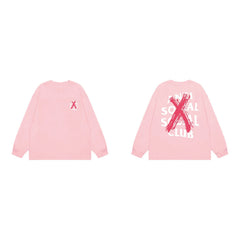 Anti Social Social Club X-Cross Red Logo Long Sleeve T-Shirt - Pink