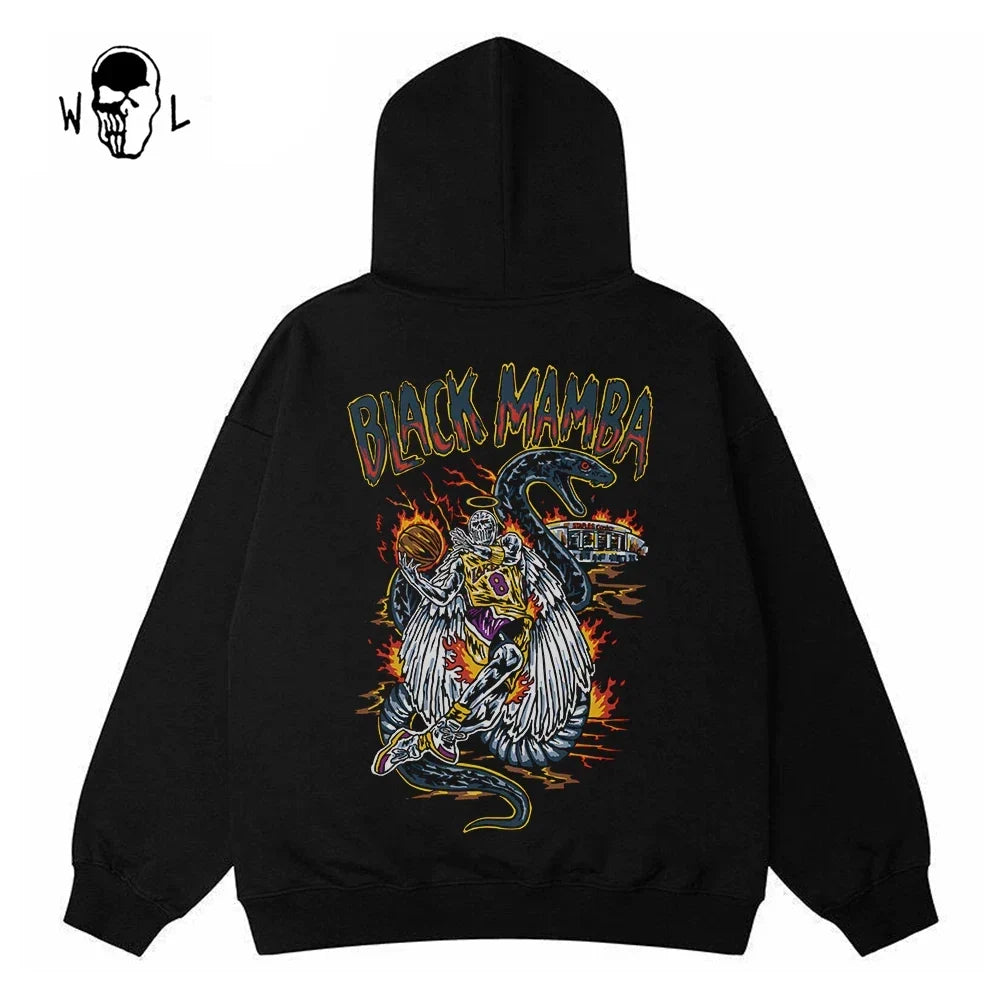 Warren Lotas Black Mamba Snake Hoodie - Black