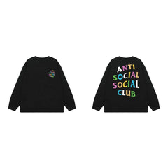Anti Social Social Club Multi-Color Logo Long Sleeve T-Shirt - Black
