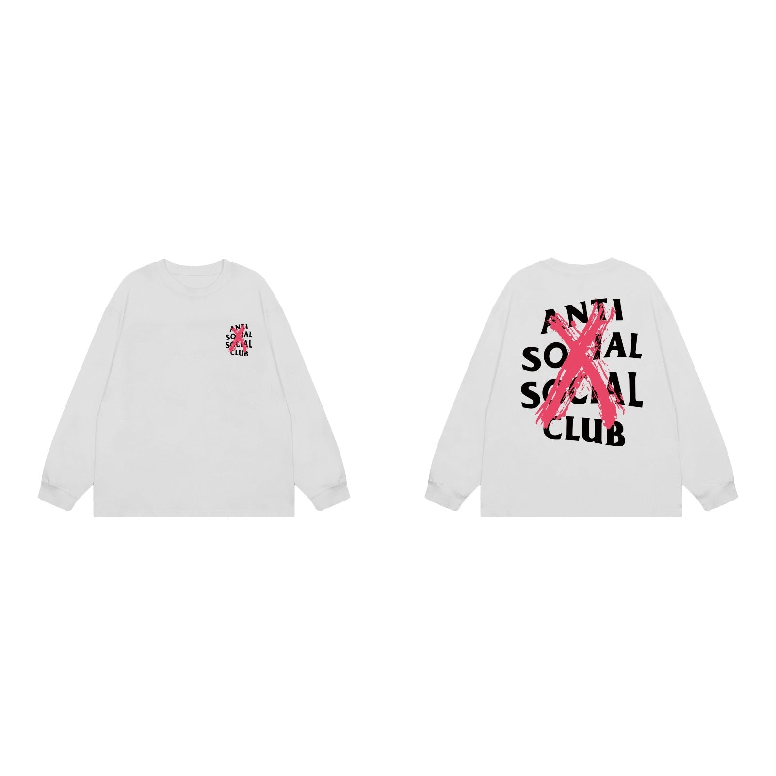 Anti Social Social Club X-Cross Red Logo Long Sleeve T-Shirt - White