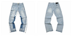 Gallery Dept White‑Trim Spliced Washed Jeans
