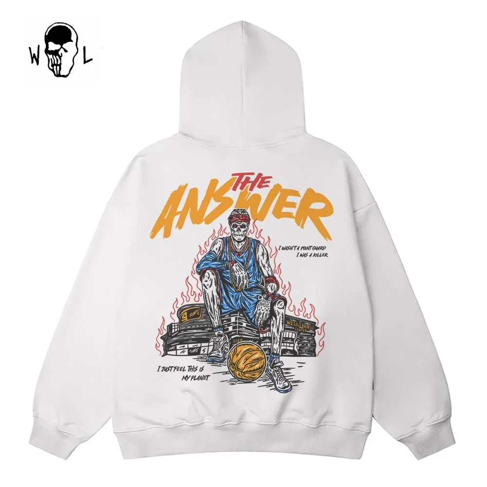 Warren Lotas The Answer Skull Hoodie - White