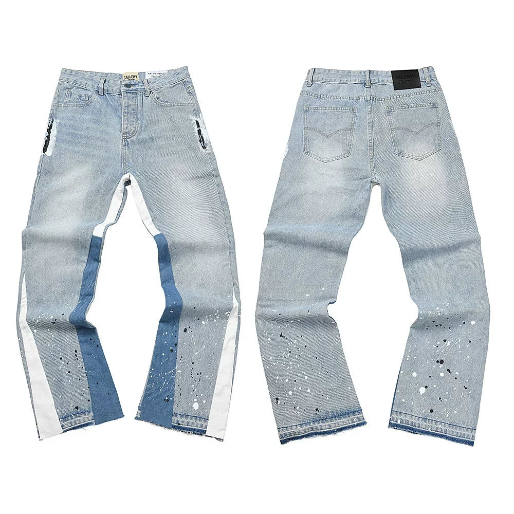 Gallery Dept Two‑Tone Side‑Splice Washed Jeans