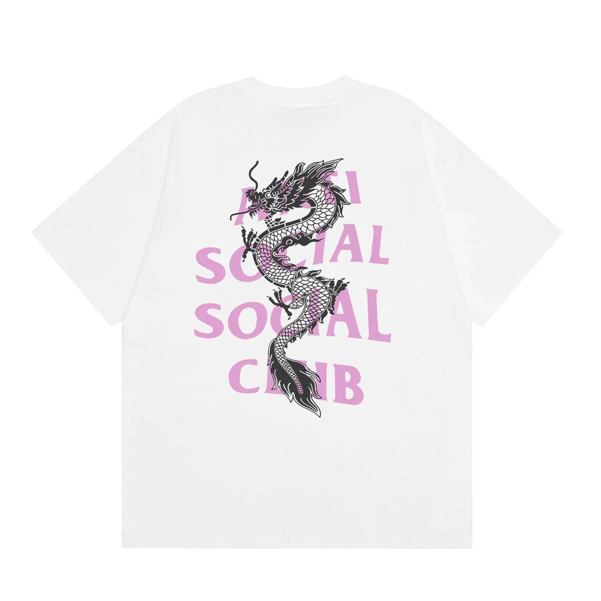 Anti Social Social Club Dragon Pink Logo T-Shirt - White